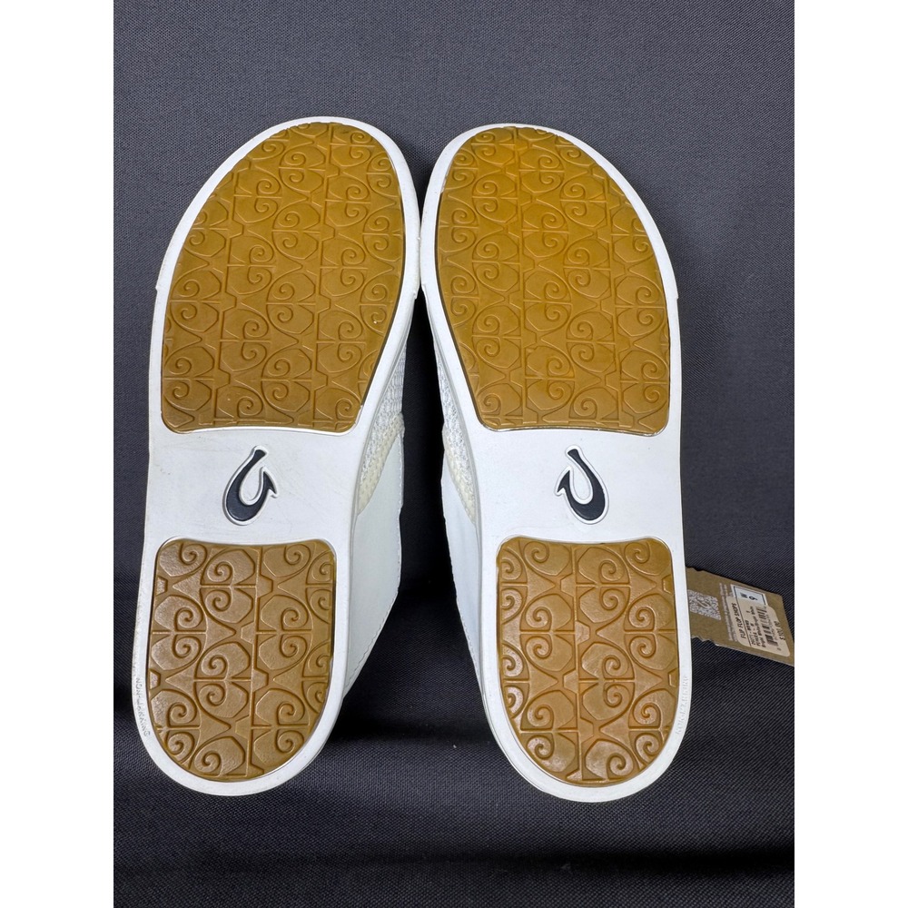 OluKai Pehuea Womens 9 New White Mesh Slip On Sneakers Flip Flop Beach Island - Picture 12 of 13